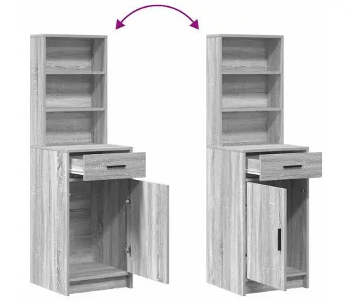 Riietuslaud Komplekt Led-Valgusega 3 Pcs Hall Sonoma Tehispuit