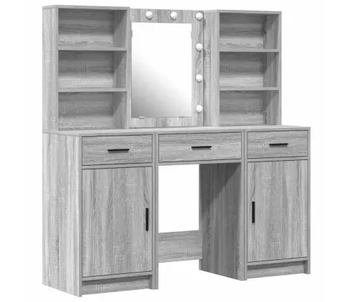 Riietuslaud Komplekt Led-Valgusega 3 Pcs Hall Sonoma Tehispuit