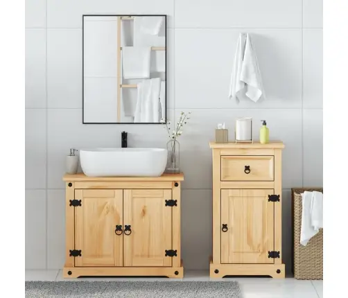 2-Osaline Vannitoamööbli Komplekt "Corona" Täispuidust Mänd