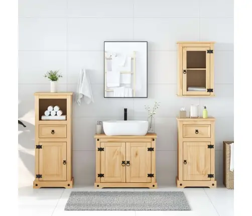 4-Osaline Vannitoamööbli Komplekt "Corona" Täispuidust Mänd