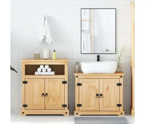 Divdaļīgs Vannasistabas Skapītis Corona, Priedes Masīvkoks Vidaxl