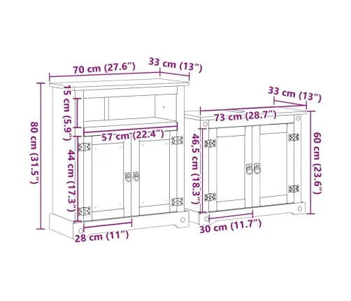 Divdaļīgs Vannasistabas Skapītis Corona, Priedes Masīvkoks Vidaxl