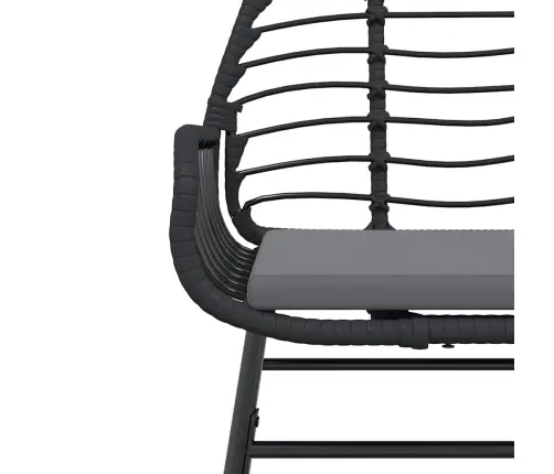 7-Daļīgs Dārza Mēbeļu Komplekts, Matrači, Melna Pe Rotangpalma Vidaxl