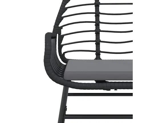 9-Daļīgs Dārza Mēbeļu Komplekts, Matrači, Melna Pe Rotangpalma Vidaxl