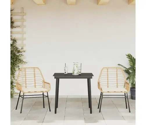 Sodo Komplektas, 3 Dalių, Rudas, Poliratanas Ir Stiklas