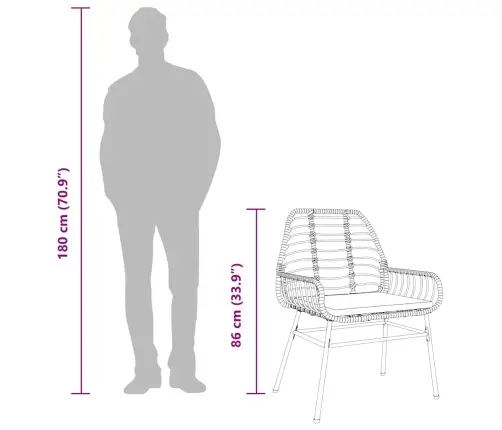 Sodo Komplektas, 7 Dalių, Rudas, Poliratanas Ir Stiklas