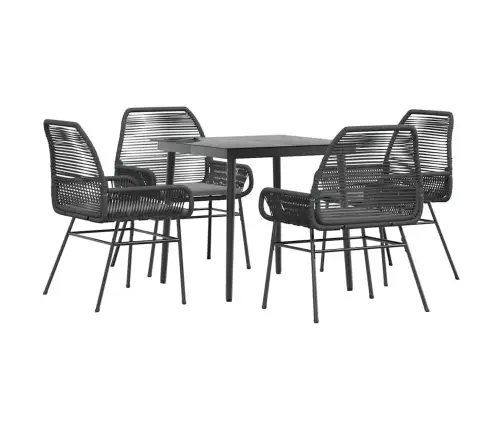 5-Daļīgs Dārza Mēbeļu Komplekts, Matrači, Melna Pe Rotangpalma Vidaxl