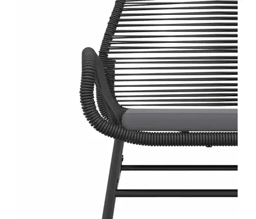 5-Osaline Aiamööbli Komplekt Patjadega, Must, Polürotang Klaas