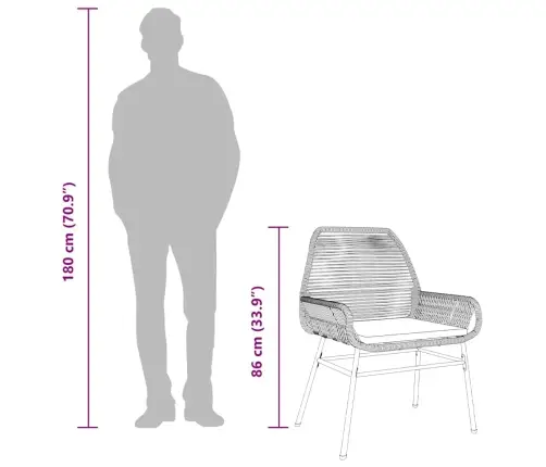 5-Osaline Aiamööbli Komplekt Patjadega, Must, Polürotang Klaas