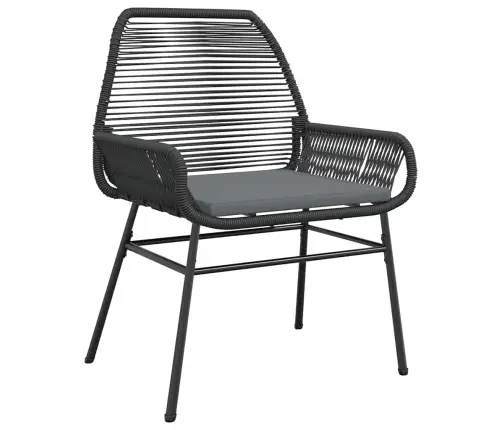 7-Osaline Aiamööblikomplekt Patjadega, Must, Polürotang Klaas