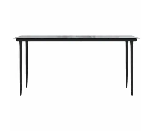 7-Osaline Aiamööblikomplekt Patjadega, Must, Polürotang Klaas