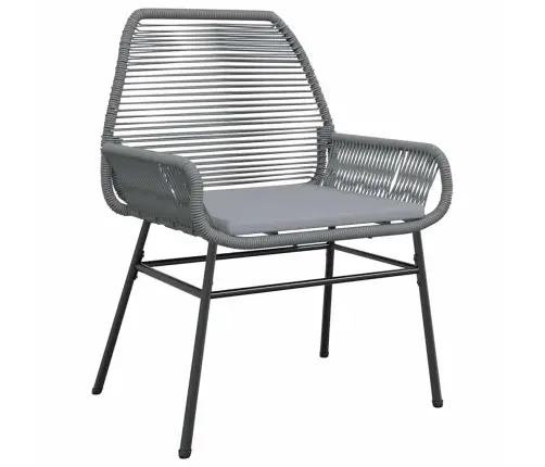 5-Daļīgs Dārza Mēbeļu Komplekts, Matrači, Pelēka Pe Rotangpalma Vidaxl