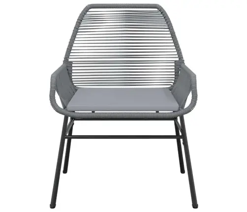 5-Daļīgs Dārza Mēbeļu Komplekts, Matrači, Pelēka Pe Rotangpalma Vidaxl