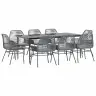9-Daļīgs Dārza Mēbeļu Komplekts, Matrači, Pelēka Pe Rotangpalma Vidaxl