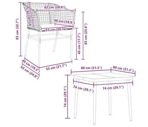 Sodo Komplektas, 5 Dalių, Juodas, Poliratanas Ir Stiklas