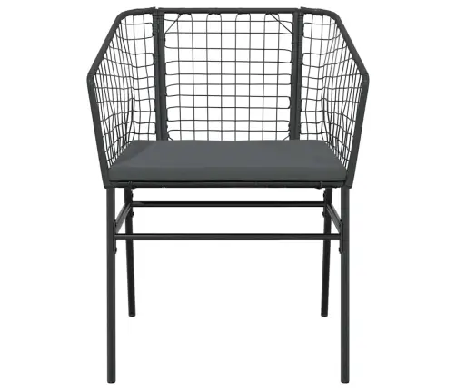 7-Daļīgs Dārza Mēbeļu Komplekts, Matrači, Melna Pe Rotangpalma Vidaxl