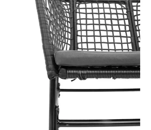 7-Daļīgs Dārza Mēbeļu Komplekts, Matrači, Melna Pe Rotangpalma Vidaxl