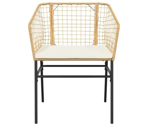 3-Daļīgs Dārza Mēbeļu Komplekts, Matrači, Brūna Pe Rotangpalma Vidaxl