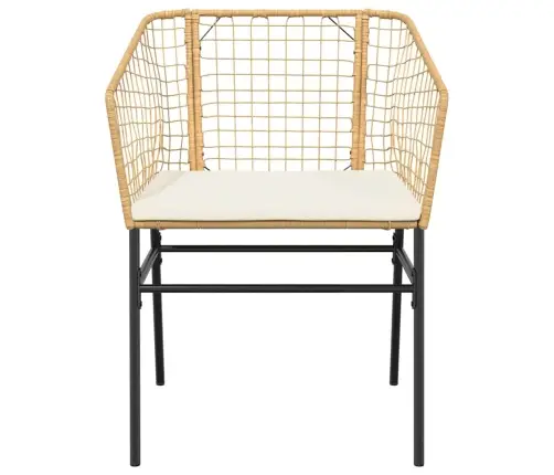 5-Daļīgs Dārza Mēbeļu Komplekts, Matrači, Brūna Pe Rotangpalma Vidaxl