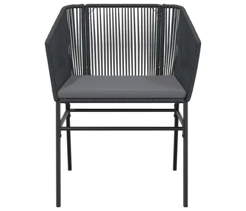 5-Osaline Aiamööbli Komplekt Patjadega, Must, Polürotang Klaas