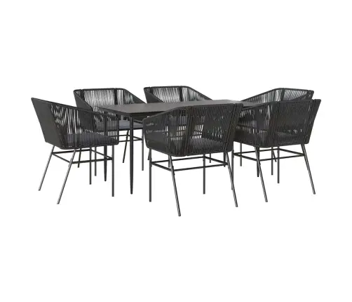 Sodo Komplektas, 7 Dalių, Juodas, Poliratanas Ir Akacija