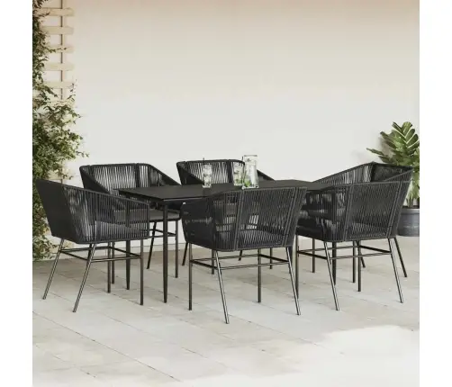 Sodo Komplektas, 7 Dalių, Juodas, Poliratanas Ir Akacija