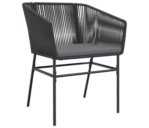 7-Daļīgs Dārza Mēbeļu Komplekts, Matrači, Melna Pe Rotangpalma Vidaxl