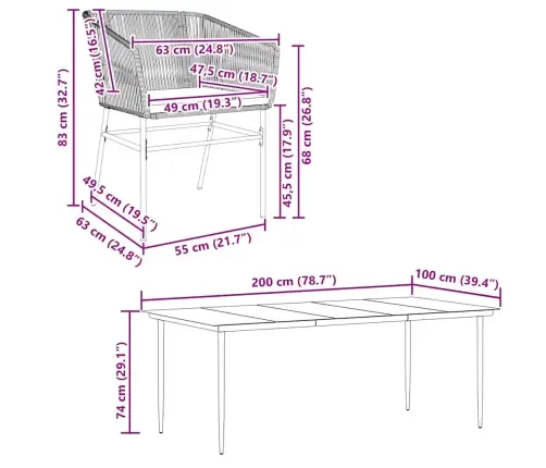 7-Daļīgs Dārza Mēbeļu Komplekts, Matrači, Melna Pe Rotangpalma Vidaxl