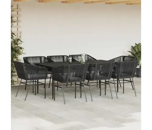 Sodo Komplektas, 9 Dalių, Juodas, Poliratanas Ir Stiklas