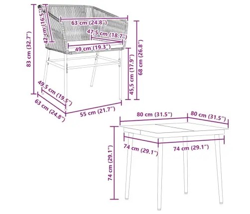 5-Daļīgs Dārza Mēbeļu Komplekts, Matrači, Brūna Pe Rotangpalma Vidaxl