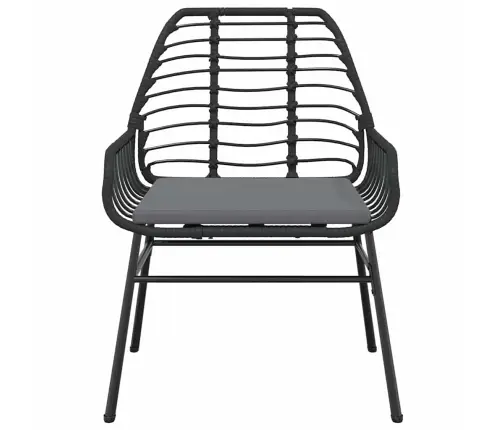 3-Daļīgs Dārza Mēbeļu Komplekts, Matrači, Melna Pe Rotangpalma Vidaxl