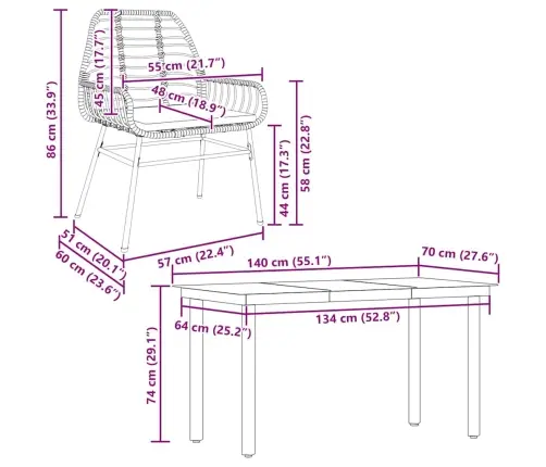 Sodo Komplektas, 5 Dalių, Juodas, Poliratanas Ir Stiklas