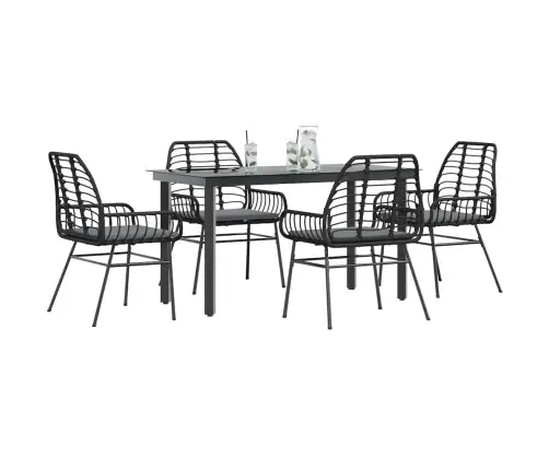 Sodo Komplektas, 5 Dalių, Juodas, Poliratanas Ir Stiklas