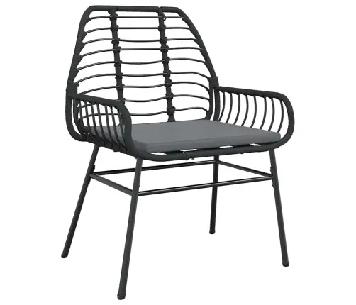 7-Daļīgs Dārza Mēbeļu Komplekts, Matrači, Melna Pe Rotangpalma Vidaxl