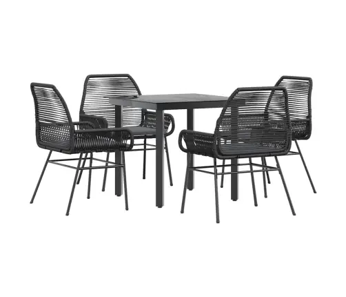 Sodo Komplektas, 5 Dalių, Juodas, Poliratanas Ir Stiklas