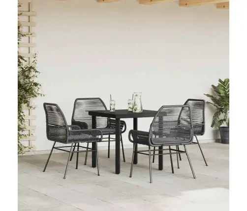 Sodo Komplektas, 5 Dalių, Juodas, Poliratanas Ir Stiklas