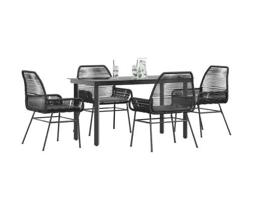 Sodo Komplektas, 5 Dalių, Juodas, Poliratanas Ir Stiklas