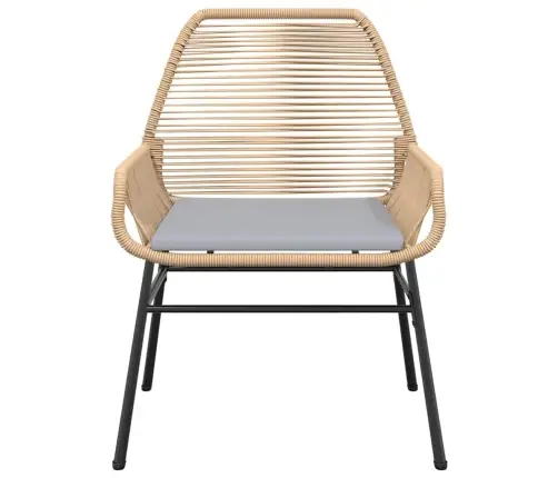 3-Osaline Aiamööbli Komplekt Patjadega, Pruun, Polürotang Klaas