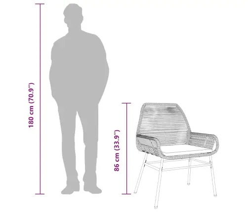 3-Osaline Aiamööbli Komplekt Patjadega, Pruun, Polürotang Klaas