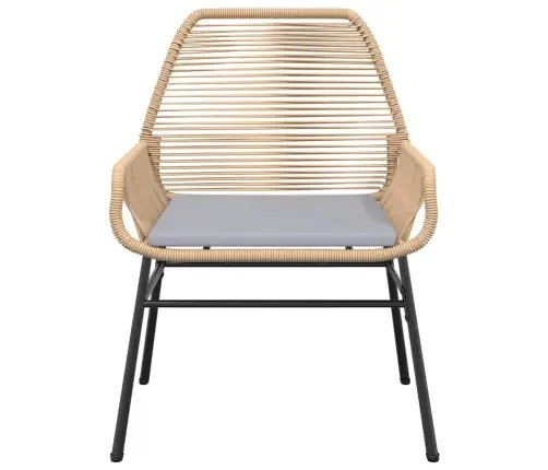 5-Daļīgs Dārza Mēbeļu Komplekts, Matrači, Brūna Pe Rotangpalma Vidaxl