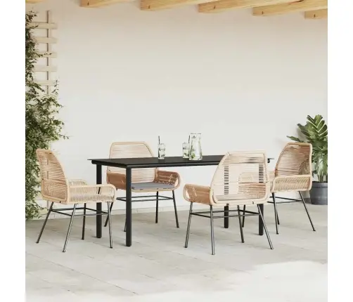 Sodo Komplektas, 5 Dalių, Rudas, Poliratanas Ir Stiklas