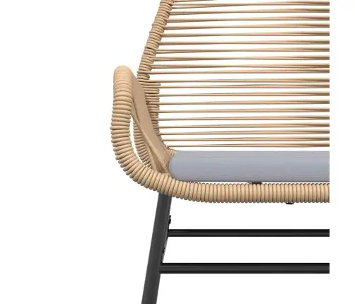 Sodo Komplektas, 9 Dalių, Rudas, Poliratanas Ir Stiklas