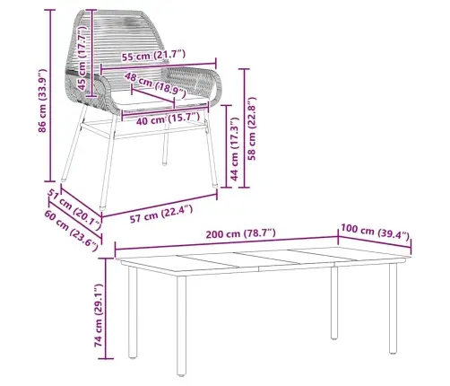 Sodo Komplektas, 9 Dalių, Rudas, Poliratanas Ir Stiklas