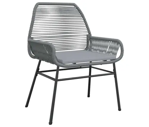 5-Osaline Aiamööbli Komplekt Patjadega, Hall, Polürotang Klaas