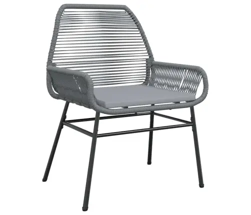 7-Daļīgs Dārza Mēbeļu Komplekts, Matrači, Pelēka Pe Rotangpalma Vidaxl