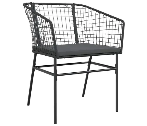 7-Daļīgs Dārza Mēbeļu Komplekts, Matrači, Melna Pe Rotangpalma Vidaxl