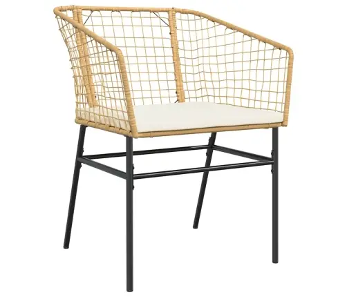 3-Daļīgs Dārza Mēbeļu Komplekts, Matrači, Brūna Pe Rotangpalma Vidaxl