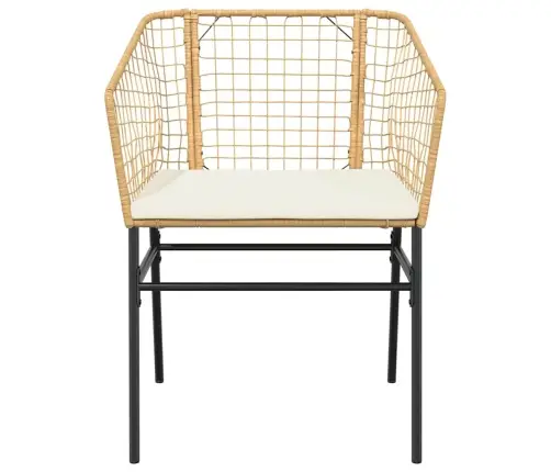 7-Daļīgs Dārza Mēbeļu Komplekts, Matrači, Brūna Pe Rotangpalma Vidaxl