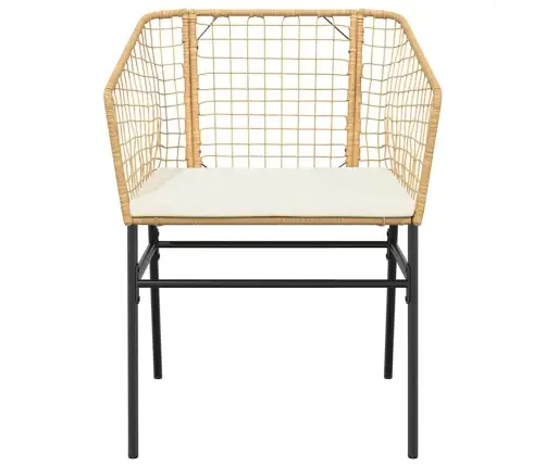 9-Daļīgs Dārza Mēbeļu Komplekts, Matrači, Brūna Pe Rotangpalma Vidaxl