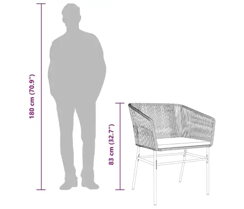3-Osaline Aiamööbli Komplekt Patjadega, Must, Polürotang Klaas